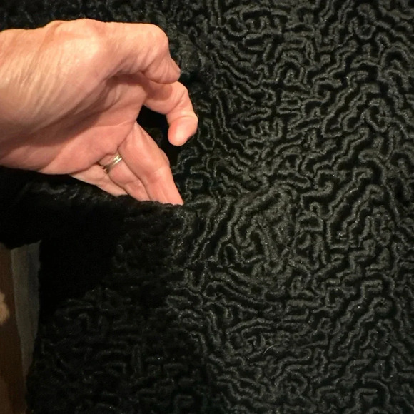 LUXURY PILE VINTAGE 60'S 70'S SZ M KARAKUL LEATHER LAMB
FUR MINK COLLAR COAT - Picture 3 of 9